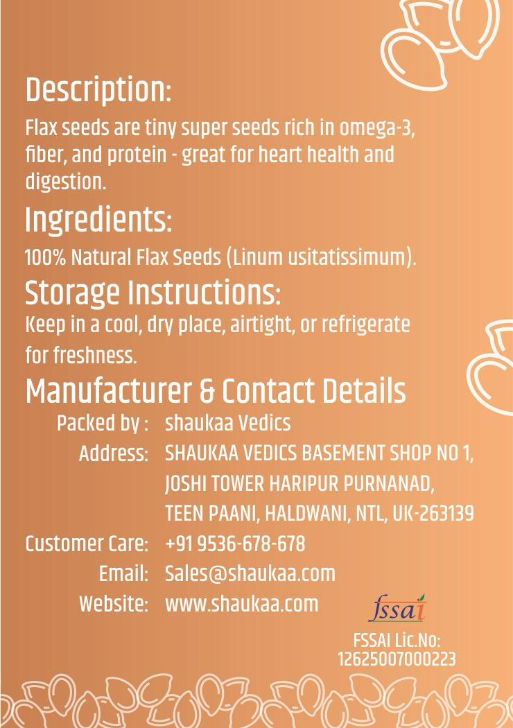 Premium Flax Seeds (Alsi) – 100% Natural & High in Omega-3